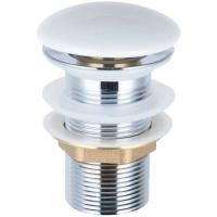 Донный клапан Vincea DBS-316 для раковины, с керамической крышкой, клик клак для раковины, без перелива, белый