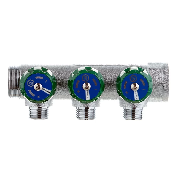 коллектор stout 1 вр(г) х 3 выхода 1/2 нр(ш) х 1 нр(ш) регулирующий (smb-6850-011203)