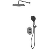 Душевая система Whitecross Y gunmetal YSET08TOPGM с термостатом Оружейная сталь