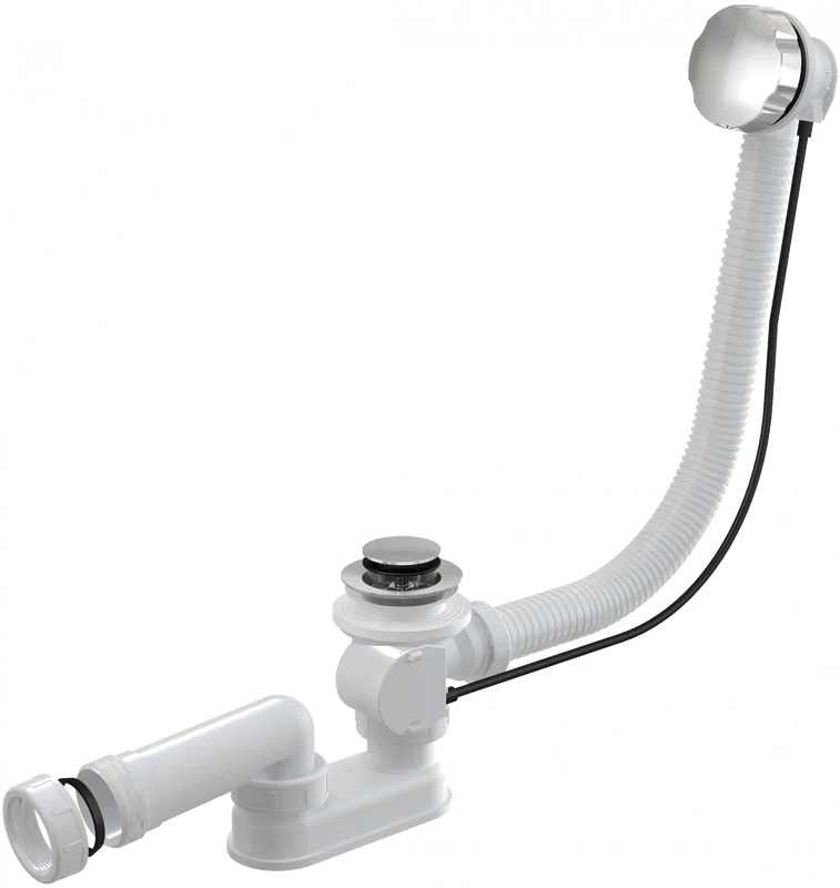 Слив-перелив для ванны AlcaPlast A55K-80-VE-01 52 мм, полуавтомат, хром, с сифоном