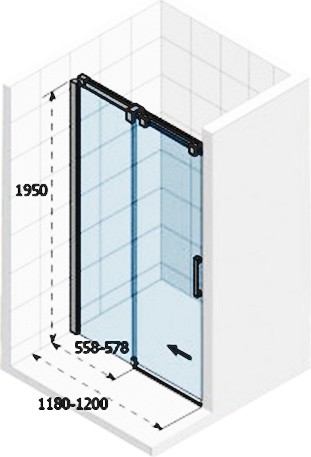 дверь для душевой кабины в нишу riho sz ocean gu0202100