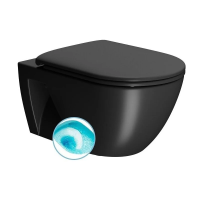 Унитаз подвесной безободковый GSI PURA 880726 Swirlflush, без сиденья, черный матовый
