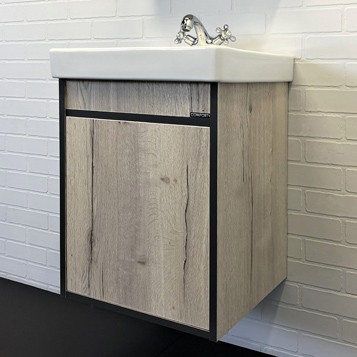 Тумба с раковиной Comforty Вена 45 00-00006653 подвесная Дуб дымчатый