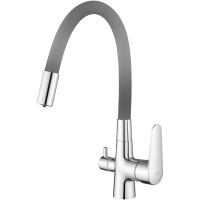 Смеситель для кухни Esko CoraL CL03GChr с подключением к фильтру, гибким изливом, хром/серый