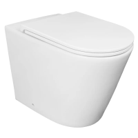 Унитаз Azario Teramo AZ-1003NR приставной, горизонтальный слив, с сиденьем микролифт, 60x36x41 см, белый