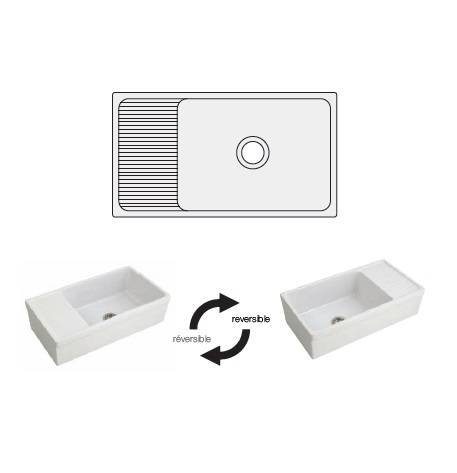 раковина хозяйственная simas lavabi q540 bi 90x50x25 см, белая