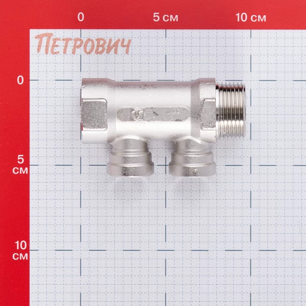 коллектор valtec 1 вр(г) х 2 выхода 1/2 вр(г) х 1 нр(ш) (vtc.550.n.0602)