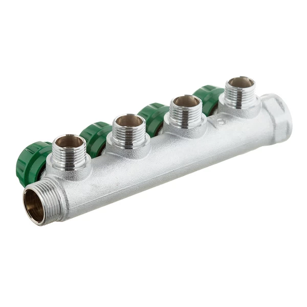коллектор stout 3/4 вр(г) х 4 выхода 1/2 нр(ш) х 3/4 нр(ш) регулирующий (smb-6850-341204)