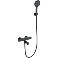 Термостат для ванны Wonzon & Woghand Stay 2 WW-B2016-A1-MB с душевым гарнитуром, черный матовый