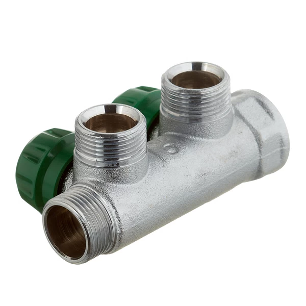 коллектор stout 3/4 вр(г) х 2 выхода 3/4(ек) х 3/4 нр(ш) регулирующий (smb-6850-343402)