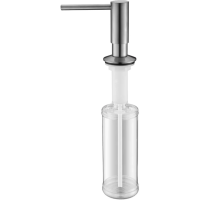 Дозатор для жидкого мыла Paulmark Decus D004-MG 350 мл, встраиваемый, для кухни, серый матовый