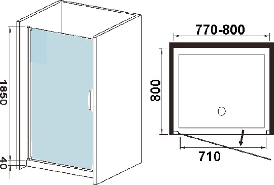 дверь для душевой кабины в нишу weltwasser ww600 600k1-80
