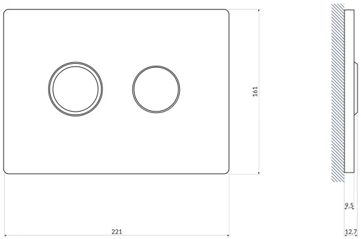 кнопка для инсталляции cersanit accento circle 63839 цвет черная матовая