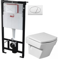 Комплект подвесной унитаз Roca Hall 346627000 + 801622004 + система инсталляции AlcaPlast AM101/11203:1RUSSETM70