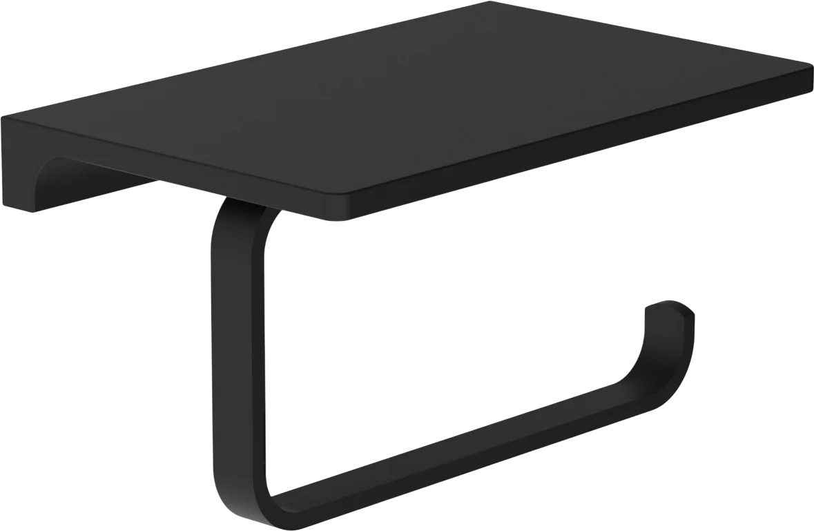 Держатель туалетной бумаги Wonzon & Woghand Eclipse WW-9126-BL черный матовый, с полкой