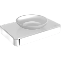 Мыльница Lemark Glass line 9741037 хром, белый