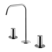 Смеситель Fima Carlo Frattini So F3191ACR для раковины, на 3 отв., без ручек, поворотный излив Ø 10 мм., с донным клапаном click-clack, цвет хром