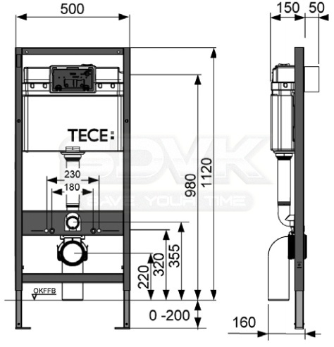 инсталляция для унитаза tece base 9400005