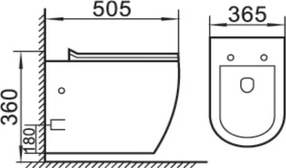 унитаз boheme nero 961/2 подвесной черный матовый без сиденья