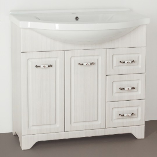 Тумба под раковину 90 см Style Line Олеандр-2 ЛС-00000485 Люкс Рельеф пастель