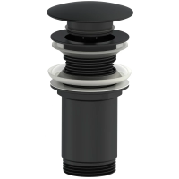 Донный клапан для раковины Wonzon & Woghand WW-88SS09-MB с переливом, черный матовый