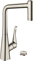 Смеситель для кухни Hansgrohe Metris M71 73806800, сталь