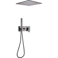 Душевой комплект Abber Daheim AF8221NG 400 мм, со смесителем, никель