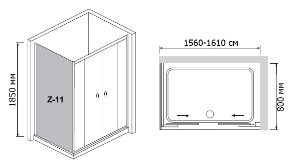 душевой уголок rgw classic cl-43 160x80 чистое стекло