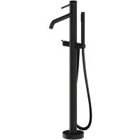 Смеситель Paffoni Light LIG032NO для ванны, напольный, с душевым гарнитуром, излив 28.4 см, h92 см, черный матовый