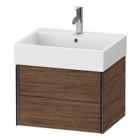 Duravit XViu Тумба подвесная 397x584x454мм, для раковины #235060, 2 ящика, цвет: walnut dark/черный матовый