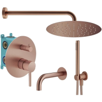 Душевой комплект Plumberia Selection IXO KITXO19RS60 250 мм, со смесителем, медь матовая