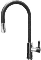 Смеситель для кухни GranFest 7652 с выдвижным изливом, графит