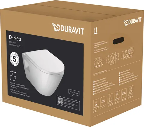 унитаз duravit d-neo 45780900a1 подвесной, безободковый, с сиденьем, белый