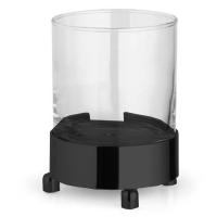 Стакан настольный Bertocci Cinquecento 110 0530 0800, цвет: прозрачное стекло/черный матовый