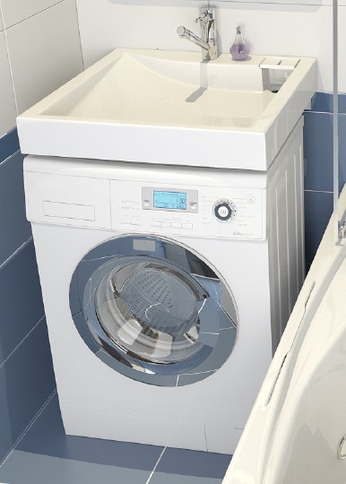 раковина altasan lux upp60luxs над стиральной машиной, 60x60 см, белая