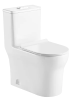 Унитаз моноблок Azario SINTO AZ-1098 напольный, горизонтальный слив, с сиденьем микролифт, 72x39x76.5 см, белый