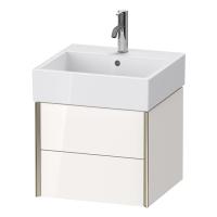 Duravit XViu Тумба подвесная 397x484x454мм, для раковины #235050, 2 ящика, цвет: белый глянцевый/champagne matt