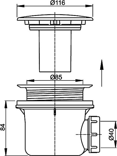сифон для поддона alcaplast a49k