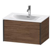 Duravit XViu Тумба подвесная 610x800x480мм, для раковины #234473, 1 ящик, цвет: walnut dark/черный матовый