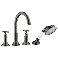 Смеситель Axor Montreux на борт ванны, на 4 отв., с ручным душем, цвет: полированный черный хром