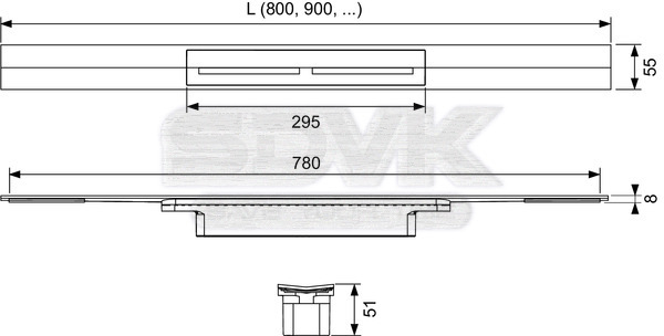 профиль для душа tece tecedrainprofile с цветным pvd покрытием 900 мм, сатин, красный, позолоченный, 670903