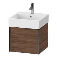 Duravit XViu Тумба подвесная 397x484x454мм, для раковины #235050, 1 ящик, цвет: walnut dark/черный матовый