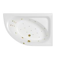 Акриловая ванна Whitecross Aquarella 170x110 R 0109.170110.100.ULTRA.GL цвет Белый с гидромассажем форсунки Золото