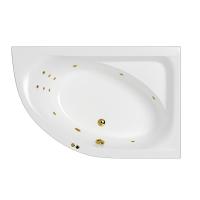 Акриловая ванна Whitecross Aquarella 170x110 R 0109.170110.100.LINE.GL цвет Белый с гидромассажем форсунки Золото