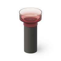 Раковина Dea Design Robust type DD2023 480 R5 5 напольная, без отв., Glasstech, прозрачная смола, 48x48x90см., чаша pomegranate/пьедестал graphite