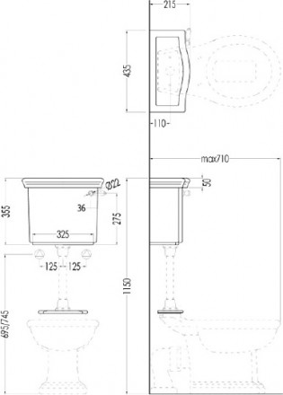 бачок низкий для унитаза devon & devon new etoile ibcbnet