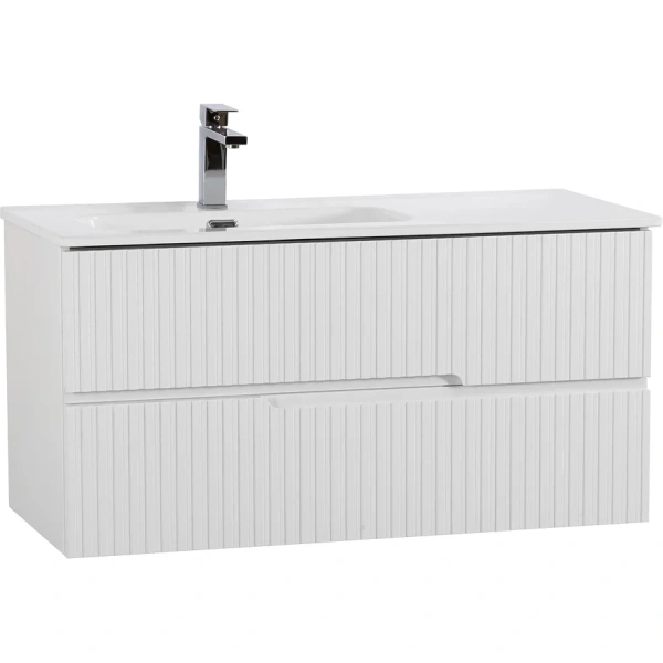 тумба под раковину cezares duet-n 100 l duet-n-1000-2c-so-bl-l подвесная bianco lucido