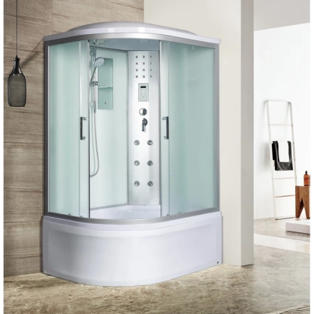 Душевая кабина River Dunay 120x90x46 МТ R 10000003133 профиль Матовый хром задняя стенка Белая