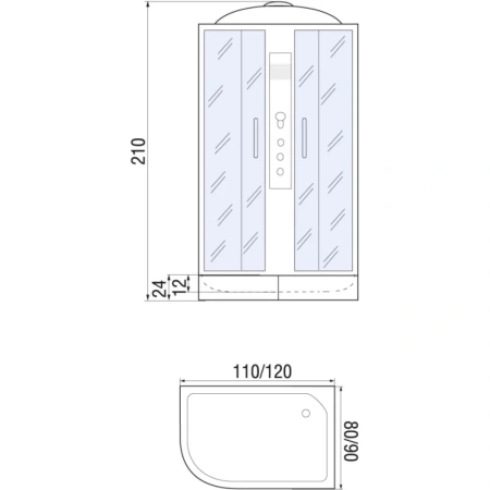 душевая кабина river dunay 120x80x26 mt r 10000000804 профиль матовый хром задняя стенка белая