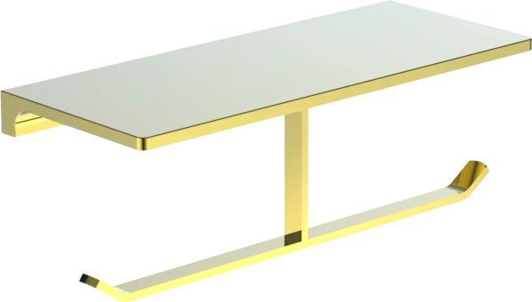 Держатель туалетной бумаги Wonzon & Woghand Eclipse WW-9156-LG глянцевое золото, с полкой